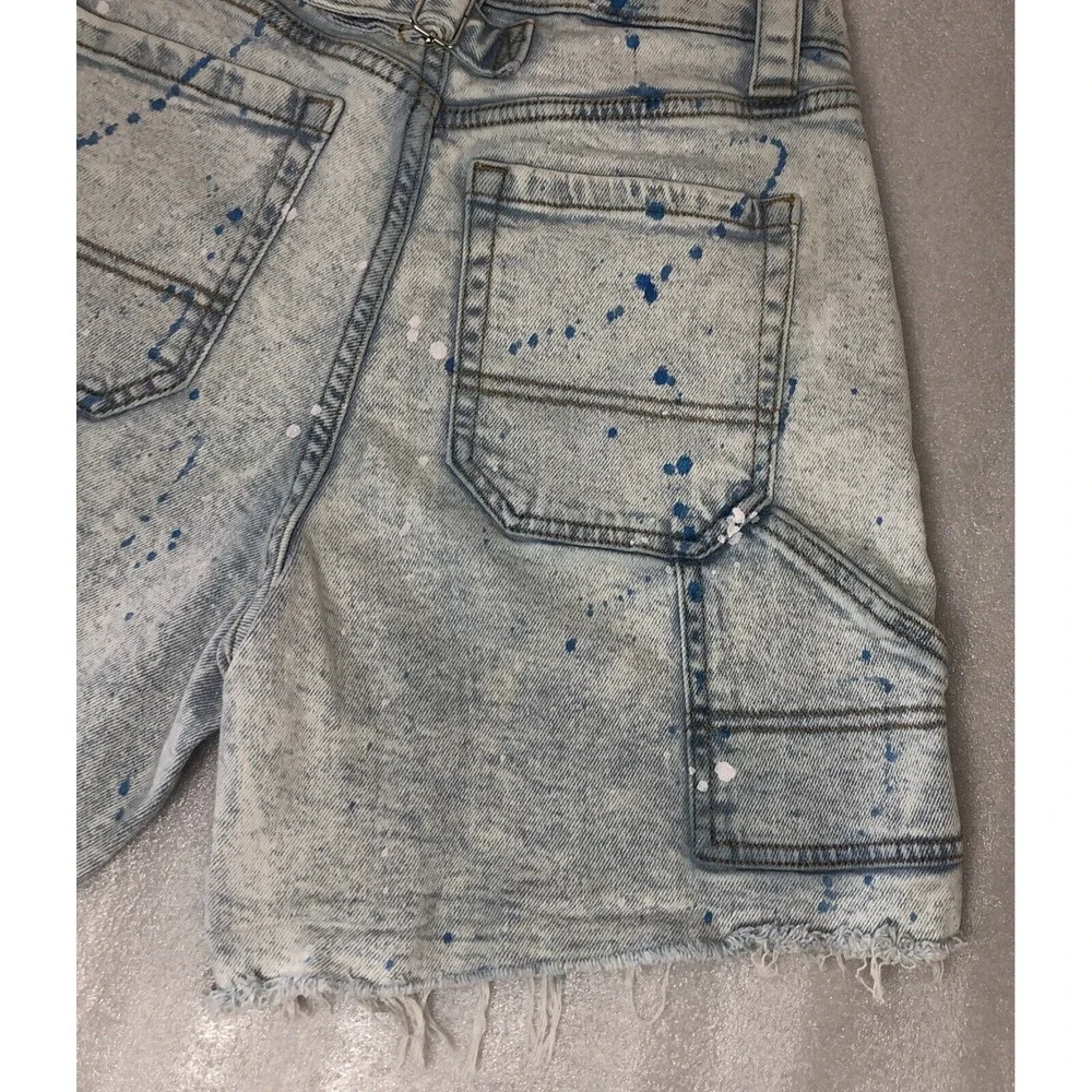Wild Fable Highest Rise Utility‎ Paint Splatter Bermuda Jean Denim Shorts Size 0